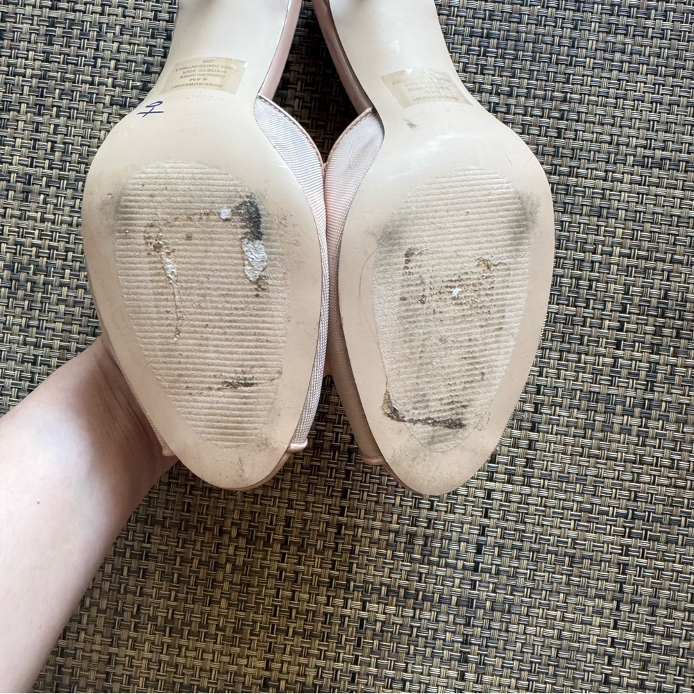 NEW Steve Madden Rowe Peep Toe Sandal size 8.5 nude kitten heels - Picture 6 of 7